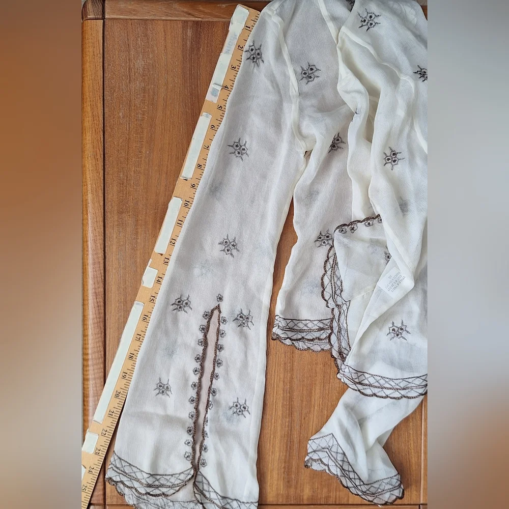 Laundry Sheer Silk Top Kimono Flare Sleeve Castlecore Victorian Renfair Folk XS - Picture 11 of 16